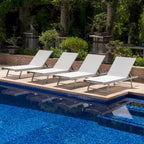 Salton Outdoor Aluminum Mesh-seat Chaise Lounge (Set of 4) by Christopher Knight Home