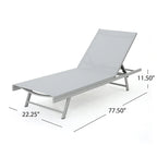 Salton Outdoor Aluminum Mesh-seat Chaise Lounge (Set of 4) by Christopher Knight Home