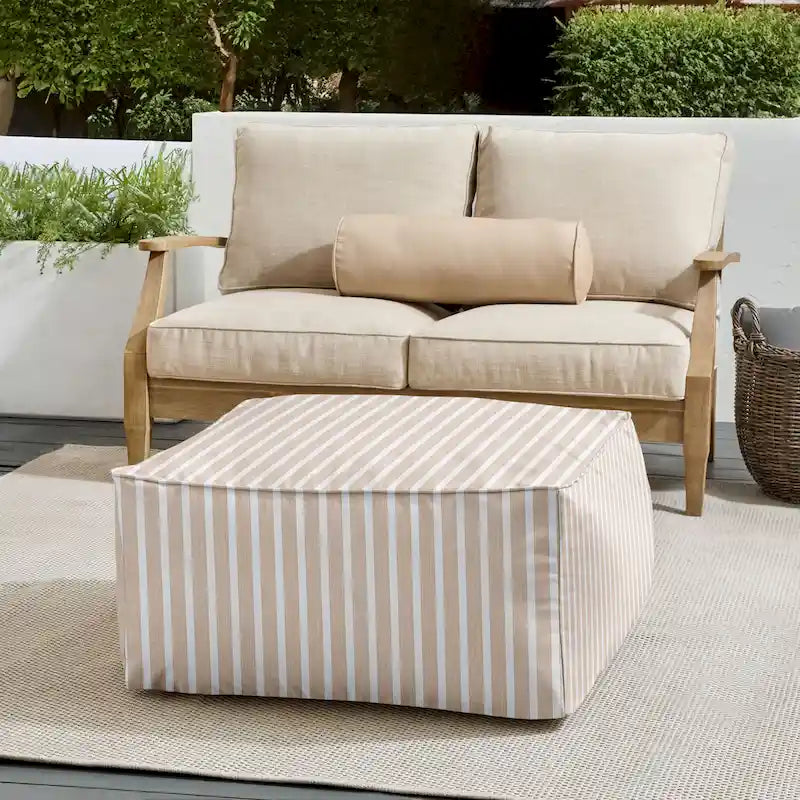 Sorra Home Sunbrella Outdoor Corded Bean Pouf