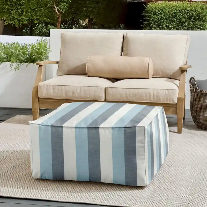 Sorra Home Sunbrella Outdoor Corded Bean Pouf