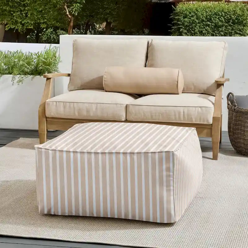 Sorra Home Sunbrella Outdoor Corded Bean Pouf