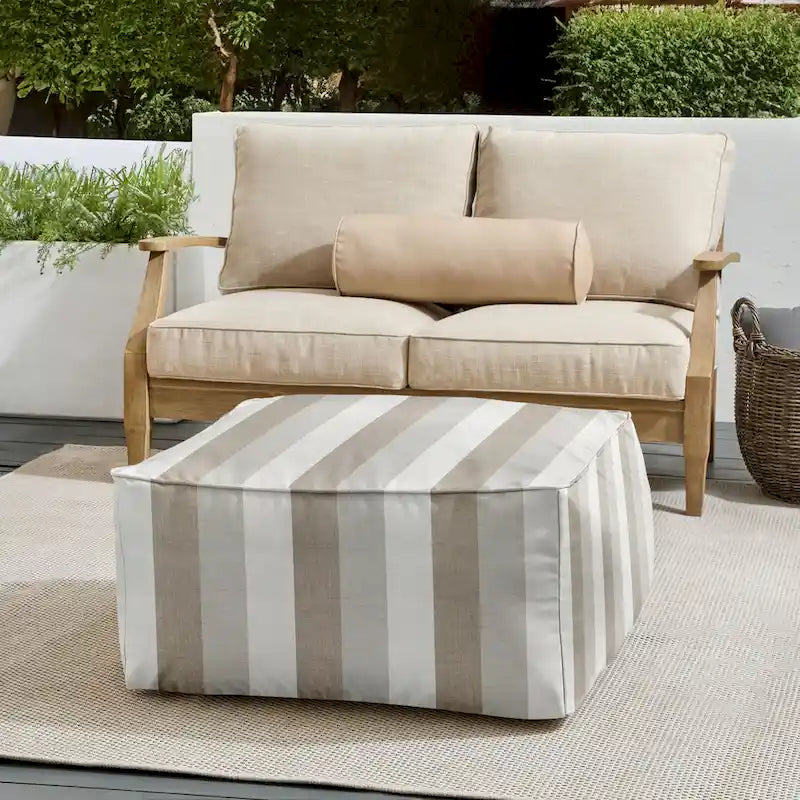 Sorra Home Sunbrella Outdoor Corded Bean Pouf
