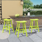 Polytrends Laguna Hdpe All Weather Outdoor Patio 29 Saddle Seat Bar Stool (Set Of 3)