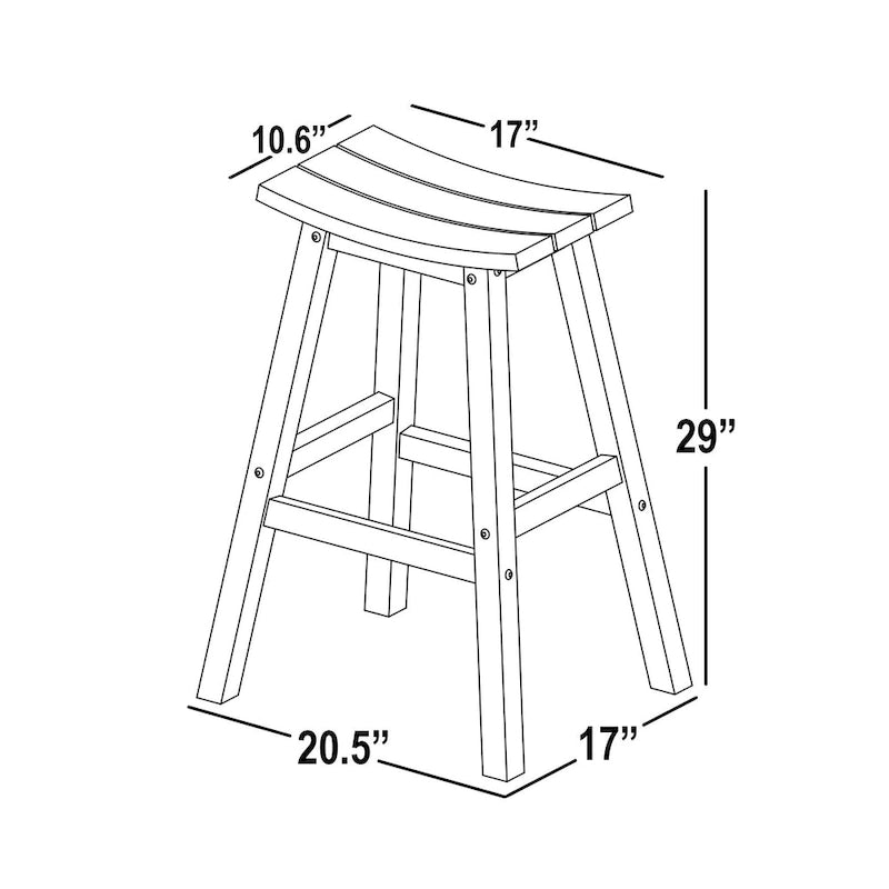 Polytrends Laguna Hdpe All Weather Outdoor Patio 29 Saddle Seat Bar Stool (Set Of 3)