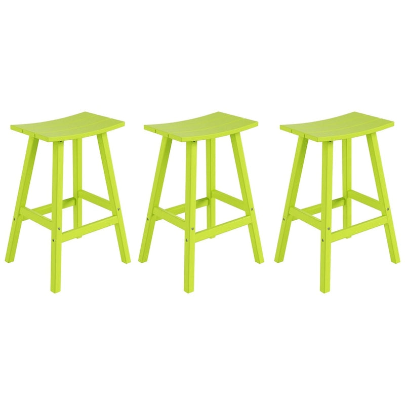 Polytrends Laguna Hdpe All Weather Outdoor Patio 29 Saddle Seat Bar Stool (Set Of 3)
