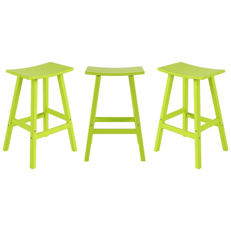 Polytrends Laguna Hdpe All Weather Outdoor Patio 29 Saddle Seat Bar Stool (Set Of 3)
