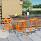 Polytrends Laguna Hdpe All Weather Outdoor Patio 29 Saddle Seat Bar Stool (Set Of 3)