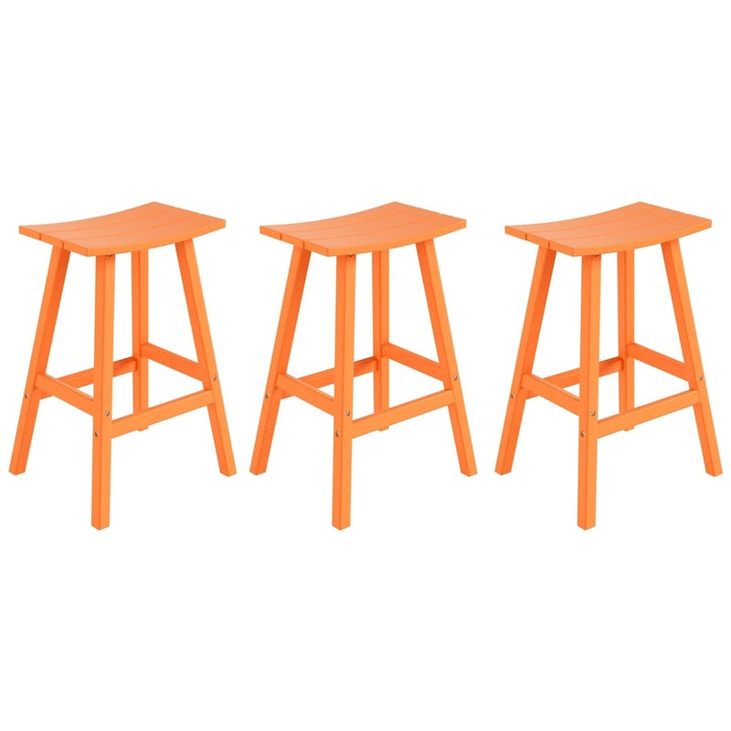 Polytrends Laguna Hdpe All Weather Outdoor Patio 29 Saddle Seat Bar Stool (Set Of 3)