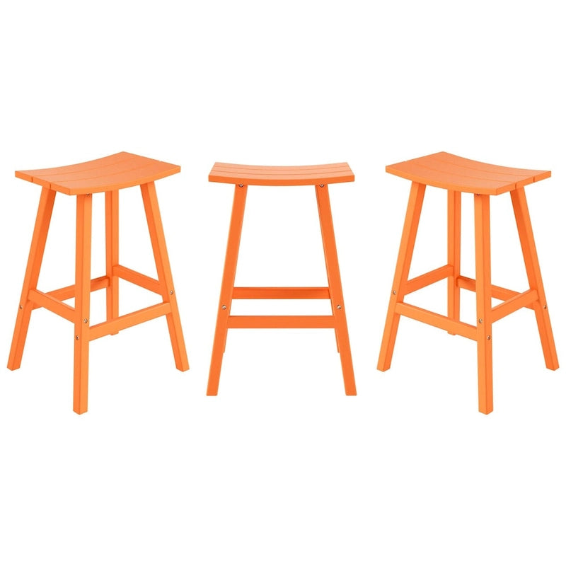 Polytrends Laguna Hdpe All Weather Outdoor Patio 29 Saddle Seat Bar Stool (Set Of 3)
