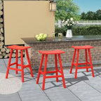Polytrends Laguna Hdpe All Weather Outdoor Patio 29 Saddle Seat Bar Stool (Set Of 3)