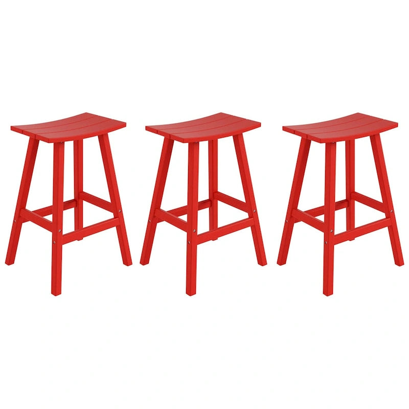 Polytrends Laguna Hdpe All Weather Outdoor Patio 29 Saddle Seat Bar Stool (Set Of 3)