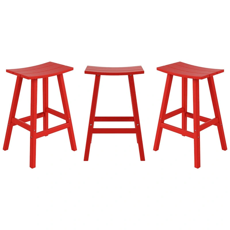 Polytrends Laguna Hdpe All Weather Outdoor Patio 29 Saddle Seat Bar Stool (Set Of 3)