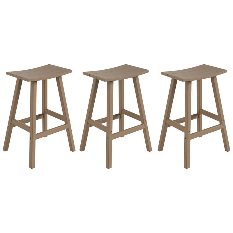 Polytrends Laguna Hdpe All Weather Outdoor Patio 29 Saddle Seat Bar Stool (Set Of 3)