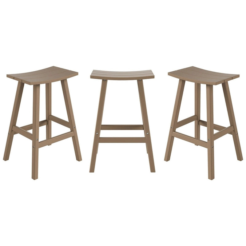 Polytrends Laguna Hdpe All Weather Outdoor Patio 29 Saddle Seat Bar Stool (Set Of 3)