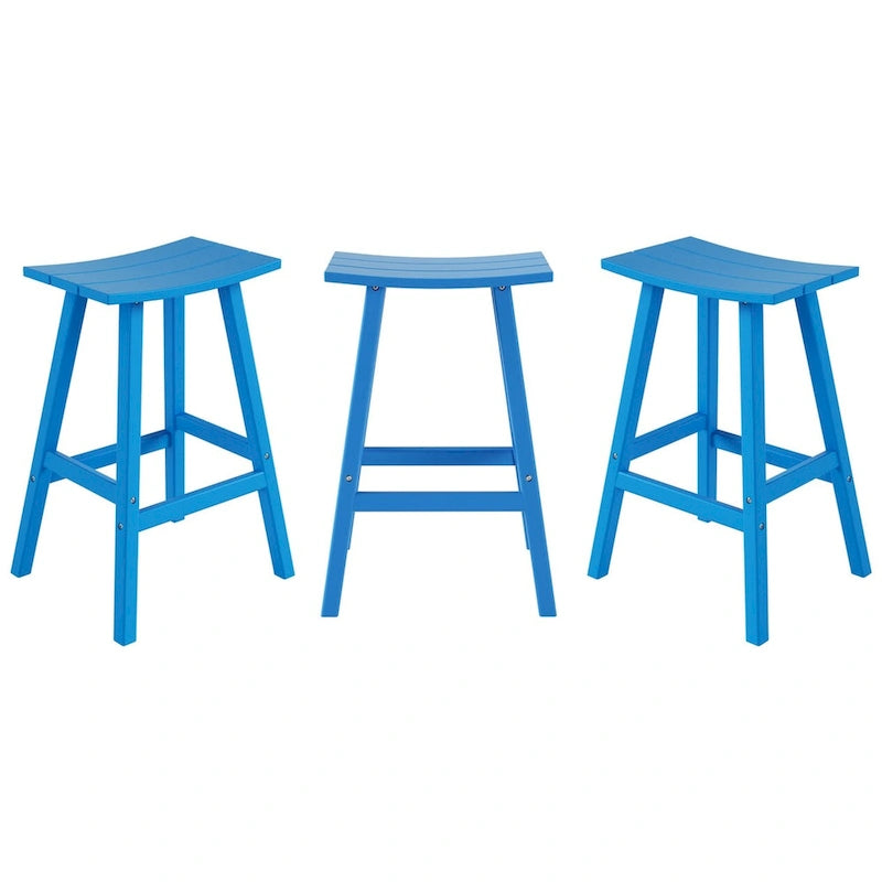 Polytrends Laguna Hdpe All Weather Outdoor Patio 29 Saddle Seat Bar Stool (Set Of 3)