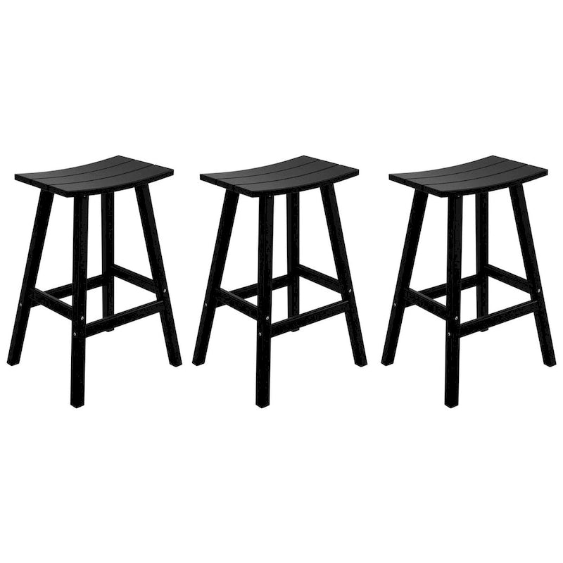 Polytrends Laguna Hdpe All Weather Outdoor Patio 29 Saddle Seat Bar Stool (Set Of 3)
