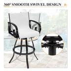 Outdoor Sunbrella Aluminum Swivel Bar Stool 2-piece Bar Height Stool Bar Chairs