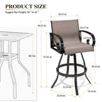Outdoor Sunbrella Aluminum Swivel Bar Stool 2-piece Bar Height Stool Bar Chairs