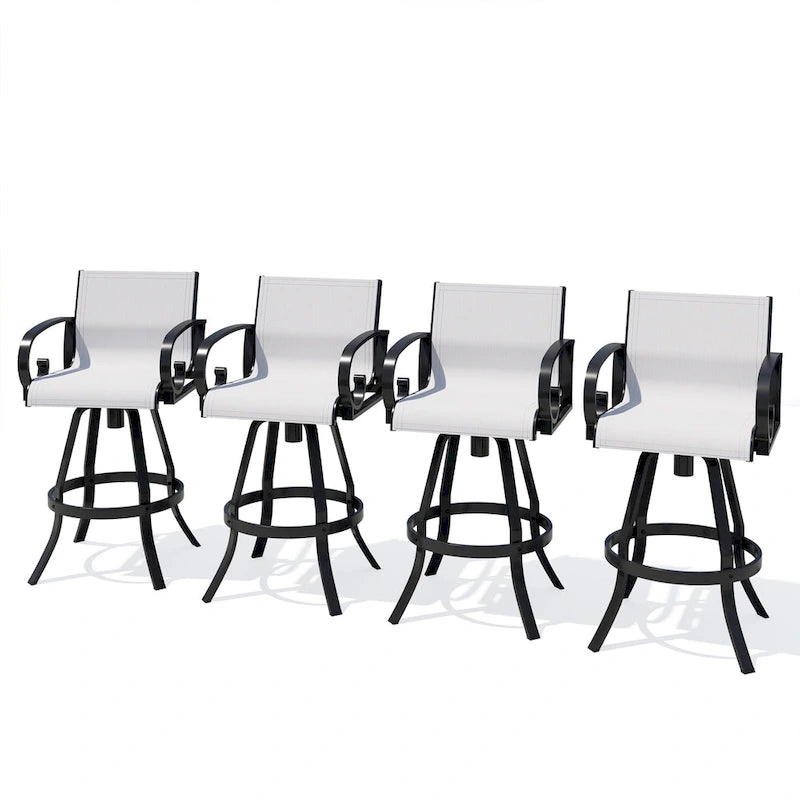 Outdoor Sunbrella Aluminum Swivel Bar Stool 2-piece Bar Height Stool Bar Chairs