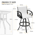 Outdoor Sunbrella Aluminum Swivel Bar Stool 2-piece Bar Height Stool Bar Chairs