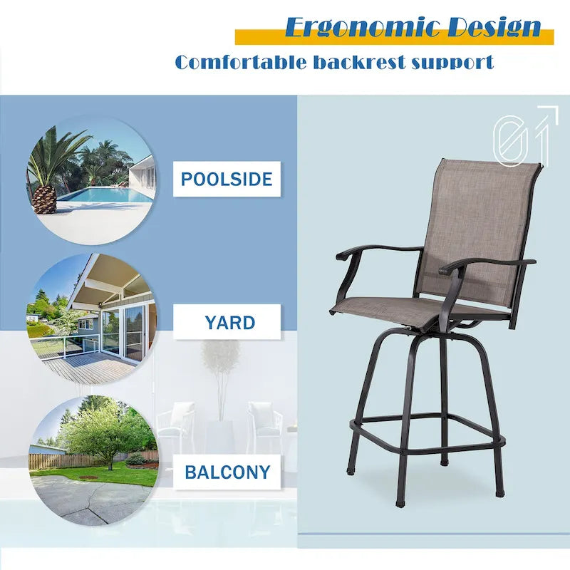 Futzca Patio Swivel Bar Bistro Set or Swivel Bar Stools