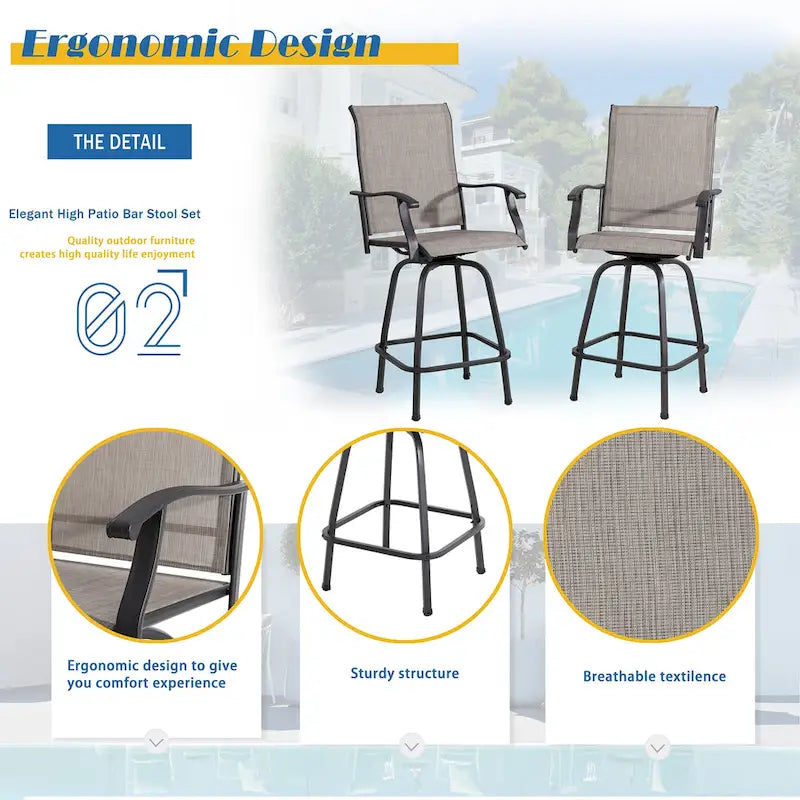 Futzca Patio Swivel Bar Bistro Set or Swivel Bar Stools