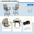 Futzca Patio Swivel Bar Bistro Set or Swivel Bar Stools
