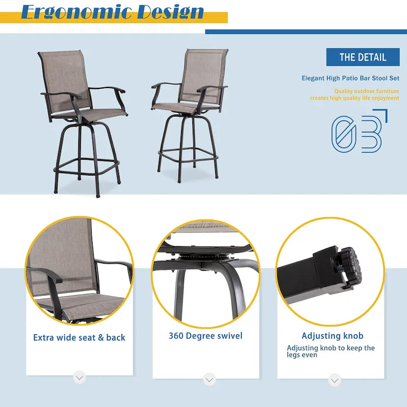 Futzca Patio Swivel Bar Bistro Set or Swivel Bar Stools