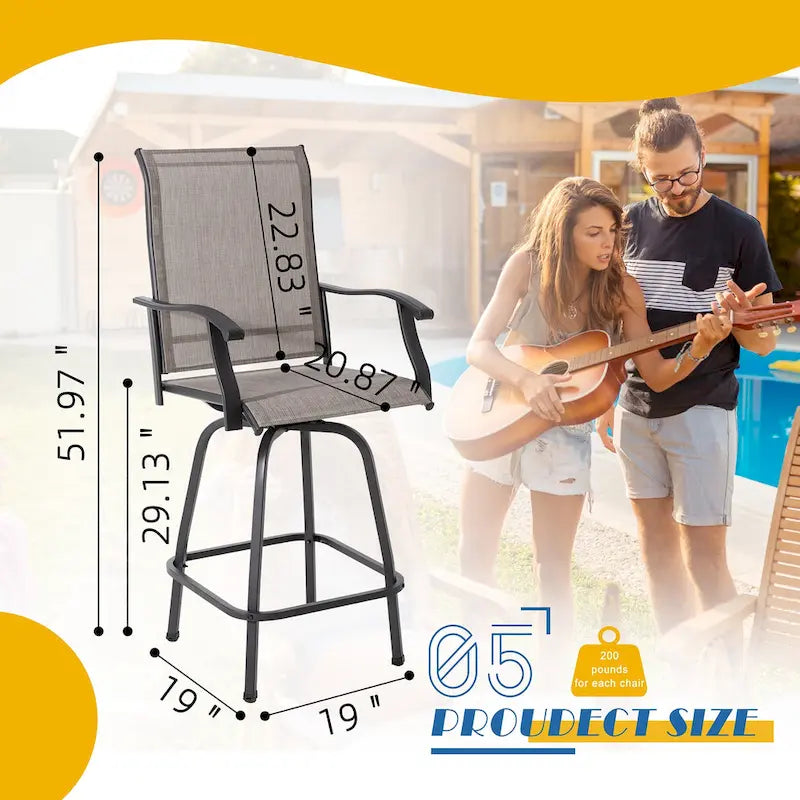 Futzca Patio Swivel Bar Bistro Set or Swivel Bar Stools