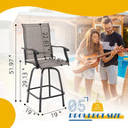 Futzca Patio Swivel Bar Bistro Set or Swivel Bar Stools