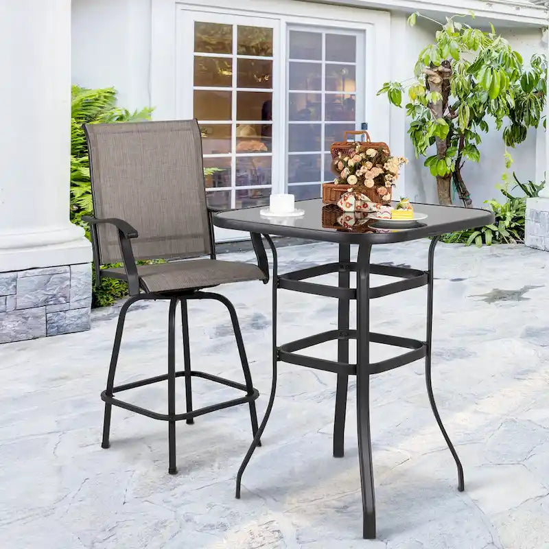 Futzca Patio Swivel Bar Bistro Set or Swivel Bar Stools