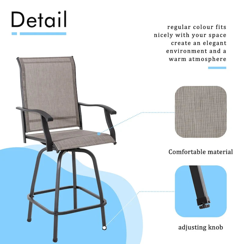 Futzca Patio Swivel Bar Bistro Set or Swivel Bar Stools
