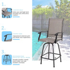 Futzca Patio Swivel Bar Bistro Set or Swivel Bar Stools