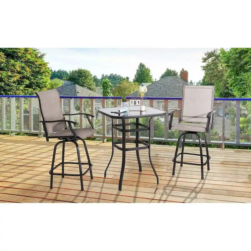 Futzca Patio Swivel Bar Bistro Set or Swivel Bar Stools