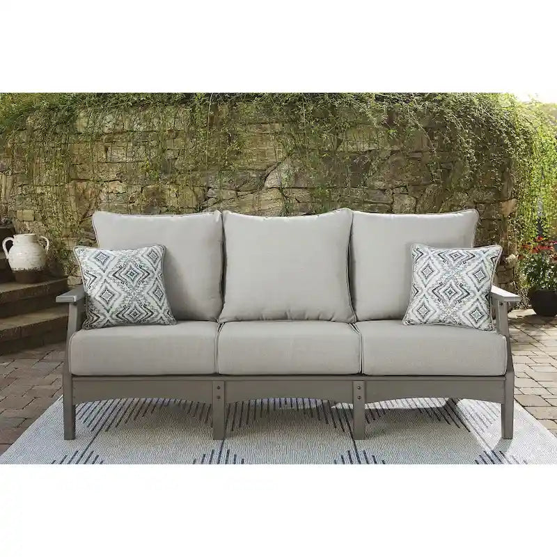 Signature Design by Ashley Visola Gray 4-Piece Outdoor Sofa Conversation Set - 80W x 33D x 37H