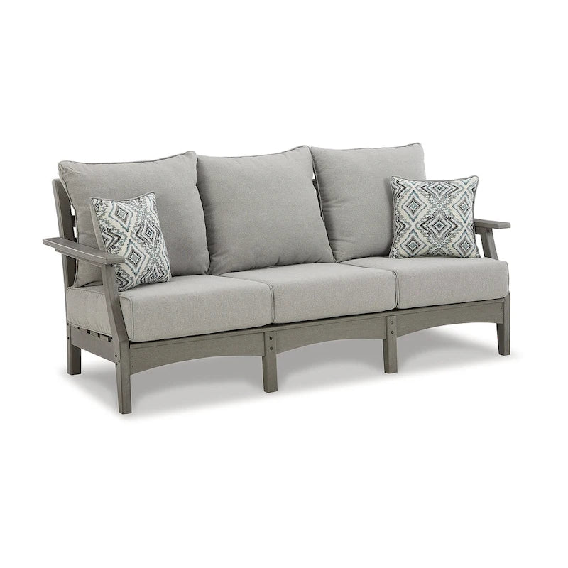 Signature Design by Ashley Visola Gray 4-Piece Outdoor Sofa Conversation Set - 80W x 33D x 37H