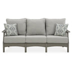 Signature Design by Ashley Visola Gray 4-Piece Outdoor Sofa Conversation Set - 80W x 33D x 37H