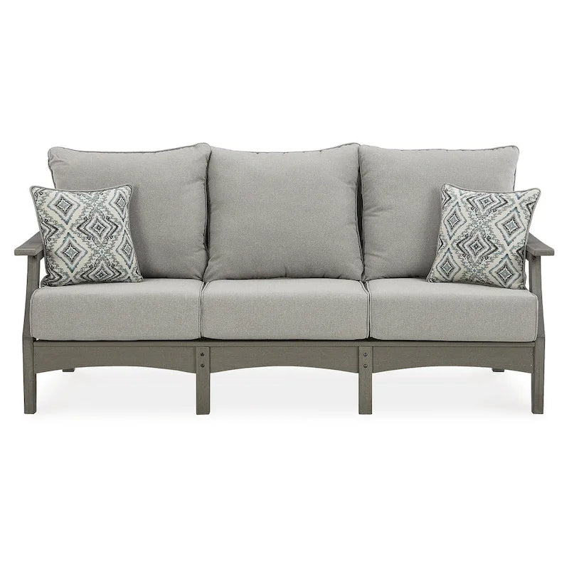 Signature Design by Ashley Visola Gray 4-Piece Outdoor Sofa Conversation Set - 80W x 33D x 37H