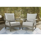 Signature Design by Ashley Visola Gray 4-Piece Outdoor Sofa Conversation Set - 80W x 33D x 37H