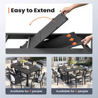 Pellebant Outdoor Dining Table Patio Aluminum Extension Table - 38.2 / 58.7 (W) x 58.7 (L) x 29.5 (H)