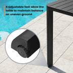 Pellebant Outdoor Dining Table Patio Aluminum Extension Table - 38.2 / 58.7 (W) x 58.7 (L) x 29.5 (H)