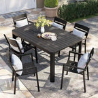 Pellebant Outdoor Dining Table Patio Aluminum Extension Table - 38.2 / 58.7 (W) x 58.7 (L) x 29.5 (H)