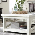 Seaside Lodge Off-White Weathered Finish Coffee Table by