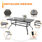 NUU GARDEN Outdoor 7-Piece Iron Dining Set