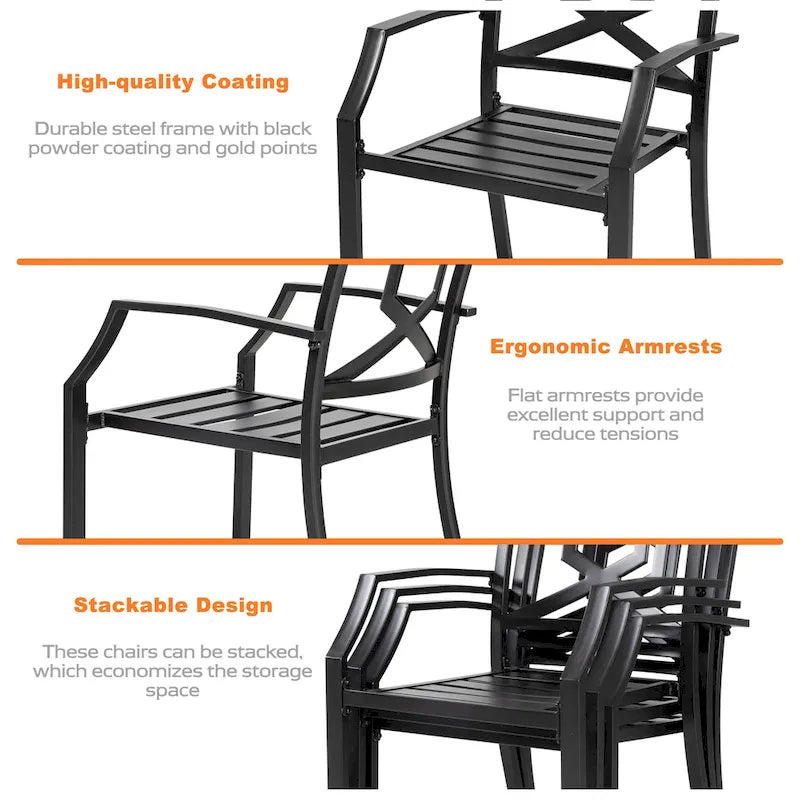 NUU GARDEN Outdoor 7-Piece Iron Dining Set