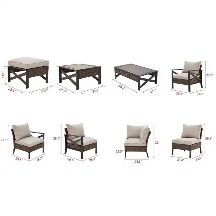 X-Arm 7-Piece Outdoor Conversation Set