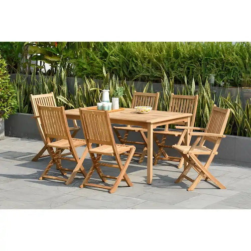 Amazonia Augusta Teak 7-piece Rectangular Dining Set - 7 piece