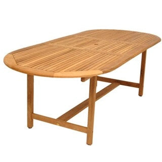 Amazonia Teak Michelangelo Oval 9-piece Teak and Wicker Dining Set - 9 Piece