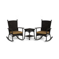 Portside Classic Dark Roast Rocking Chair Set (3-Piece)