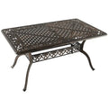 59 Outdoor Dining Table All-Weather Cast Aluminum Umbrella Hole